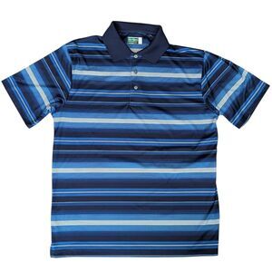 Ben Hogan Performance Short Sleeve Golf Shirt Polo Men's Size Large Blue Stripe